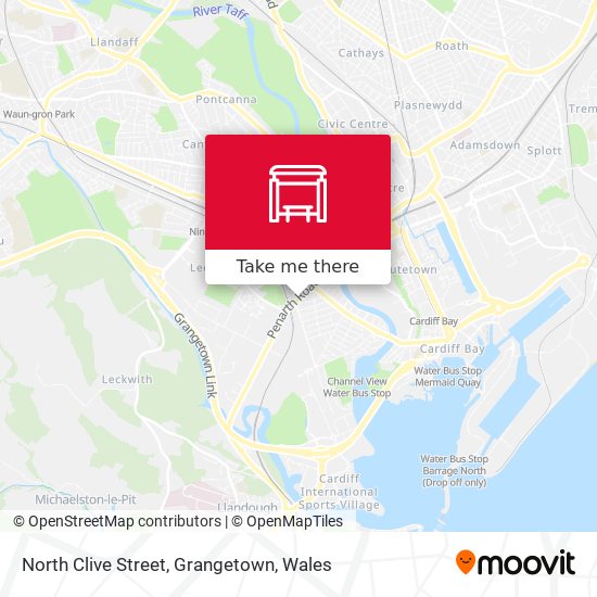 North Clive Street, Grangetown map