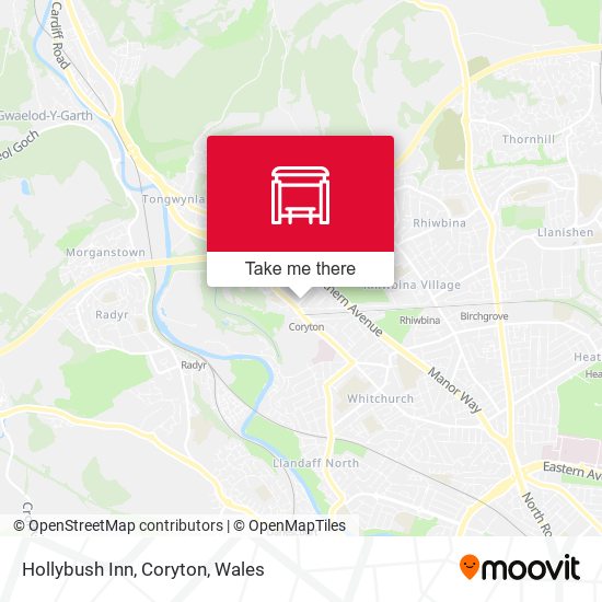 Hollybush Inn, Coryton map