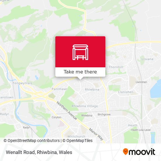 Wenallt Road, Rhiwbina map