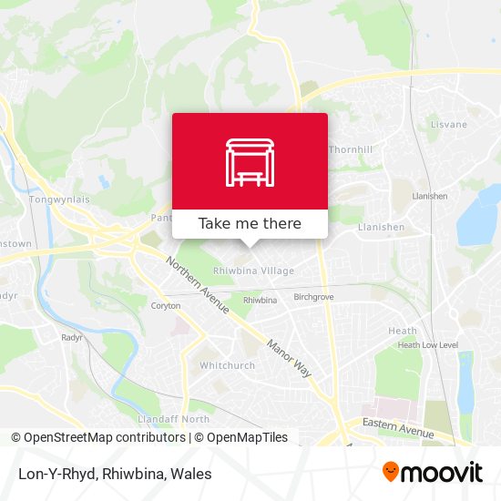 Lon-Y-Rhyd, Rhiwbina map