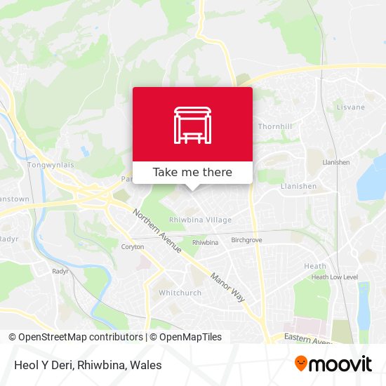Heol Y Deri, Rhiwbina map