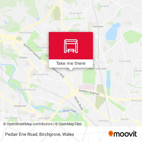 Pedair Erw Road, Birchgrove map