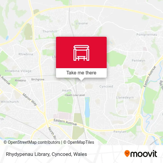 Rhydypenau Library, Cyncoed map