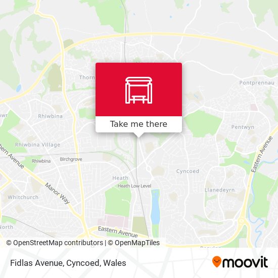 Fidlas Avenue, Cyncoed map