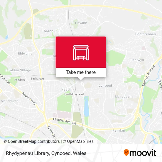 Rhydypenau Library, Cyncoed map