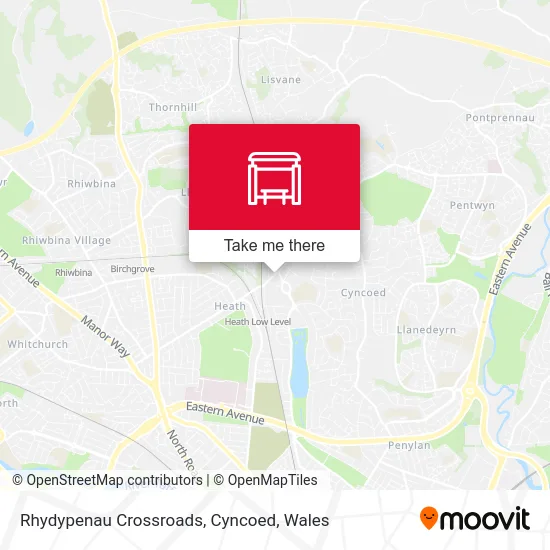 Rhydypenau Crossroads, Cyncoed map