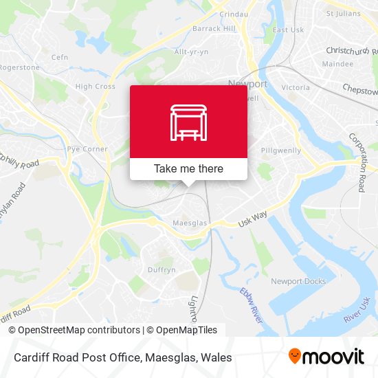 Cardiff Road Post Office, Maesglas map