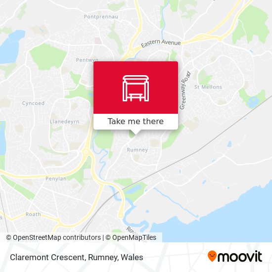 Claremont Crescent, Rumney map