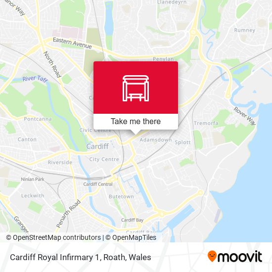 Cardiff Royal Infirmary 1, Roath map