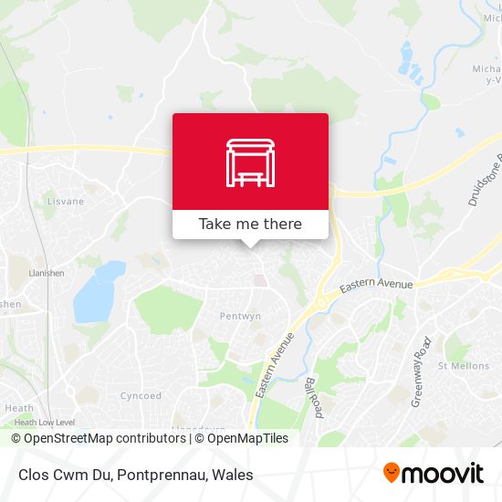Clos Cwm Du, Pontprennau map