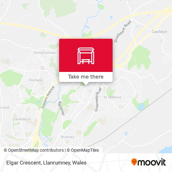 Elgar Crescent, Llanrumney map