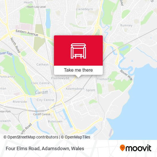 Four Elms Road, Adamsdown map