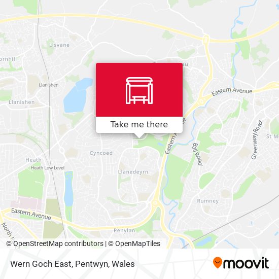 Wern Goch East, Pentwyn map