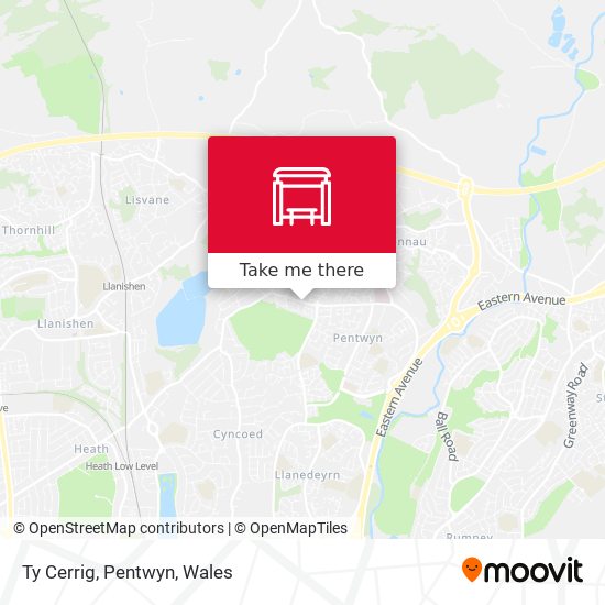 Ty Cerrig, Pentwyn map