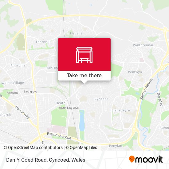Dan-Y-Coed Road, Cyncoed map