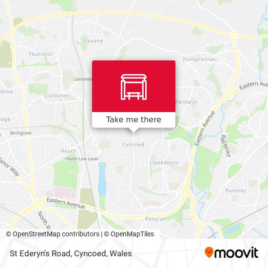 St Ederyn's Road, Cyncoed map