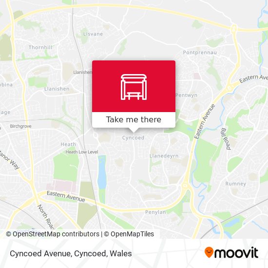 Cyncoed Avenue, Cyncoed map