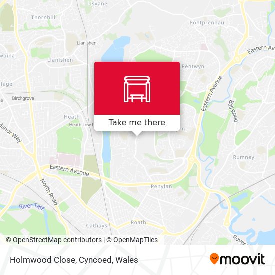 Holmwood Close, Cyncoed map