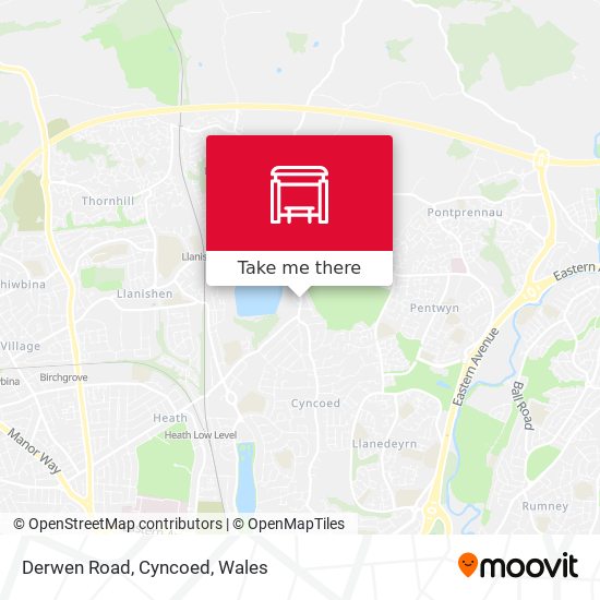 Derwen Road, Cyncoed map