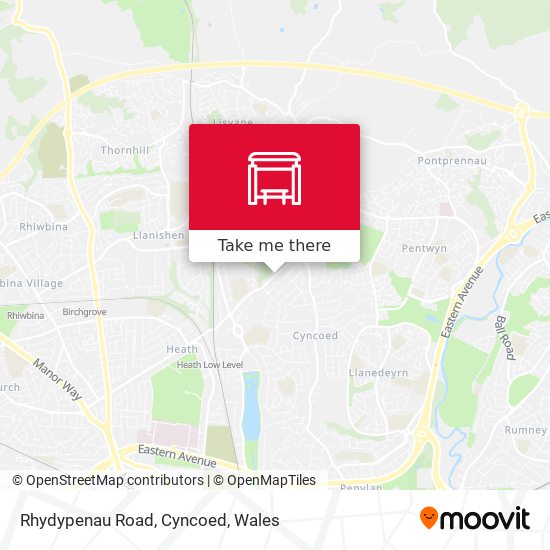 Rhydypenau Road, Cyncoed map