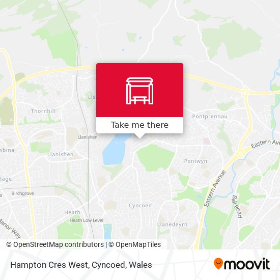 Hampton Cres West, Cyncoed map