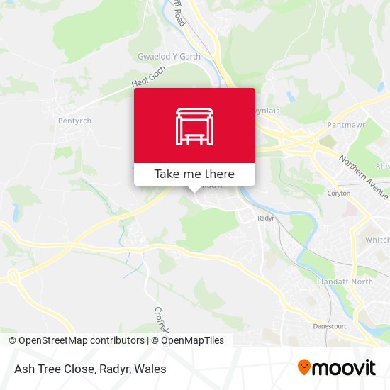 Ash Tree Close, Radyr map