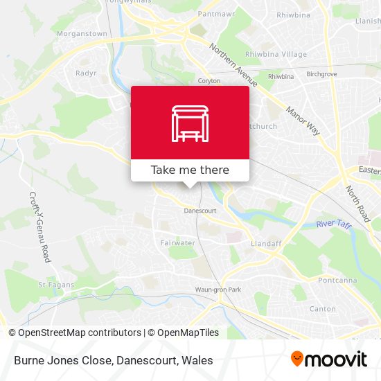 Burne Jones Close, Danescourt map