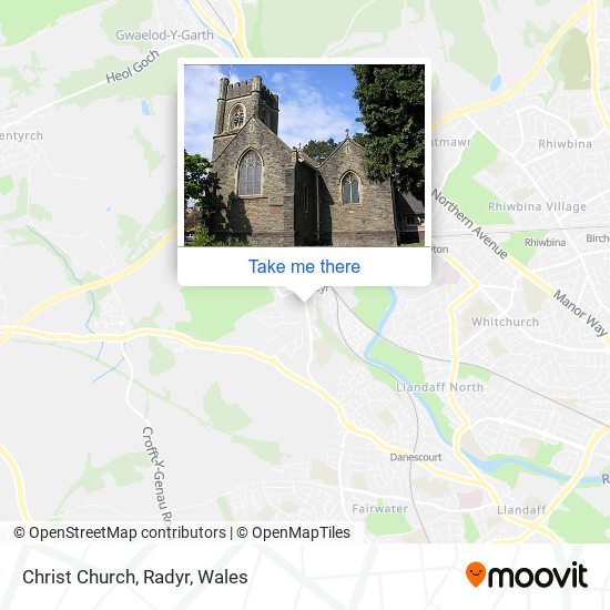Christ Church, Radyr map