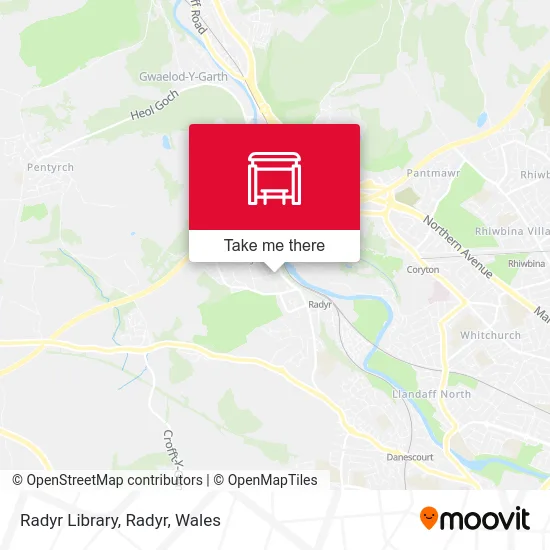 Radyr Library, Radyr map