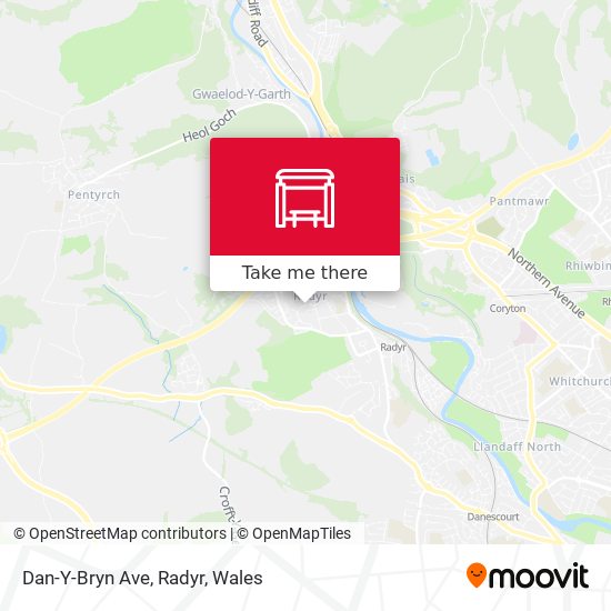 Dan-Y-Bryn Ave, Radyr map
