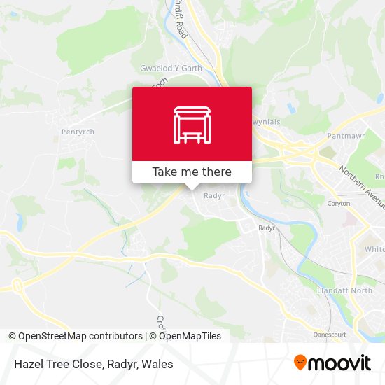 Hazel Tree Close, Radyr map