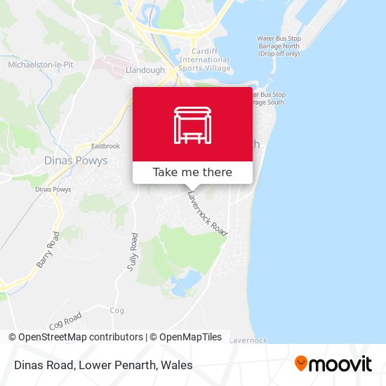 Dinas Road, Lower Penarth map