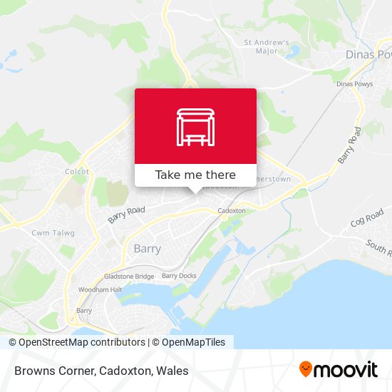 Browns Corner, Cadoxton map