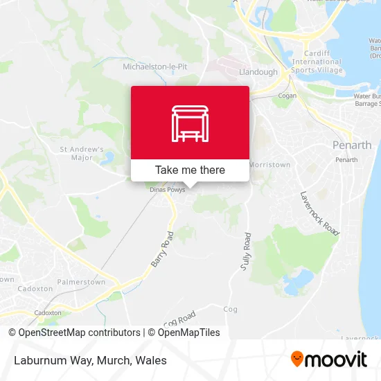 Laburnum Way, Murch map