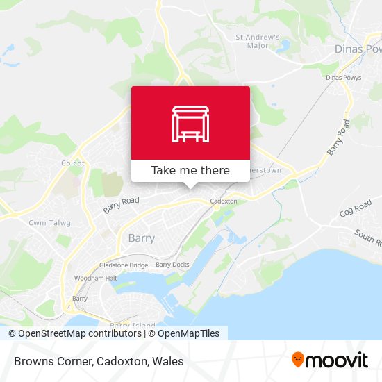 Browns Corner, Cadoxton map