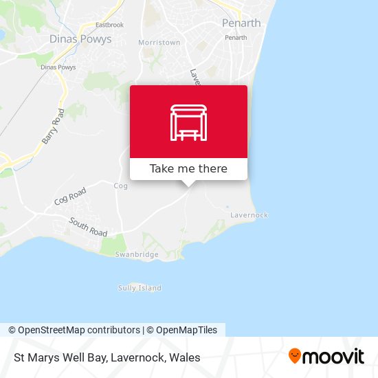 St Marys Well Bay, Lavernock map