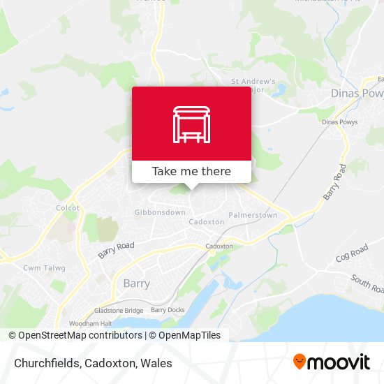 Churchfields, Cadoxton map