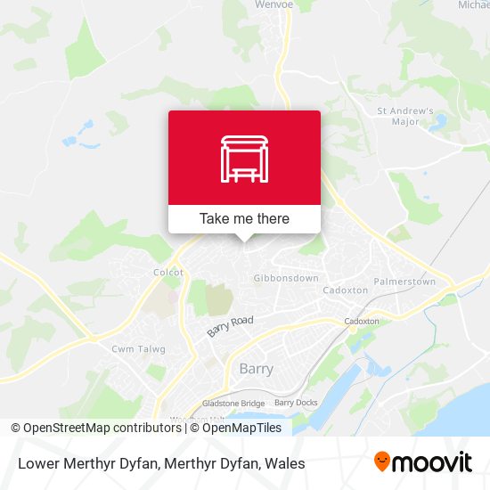 Lower Merthyr Dyfan, Merthyr Dyfan map