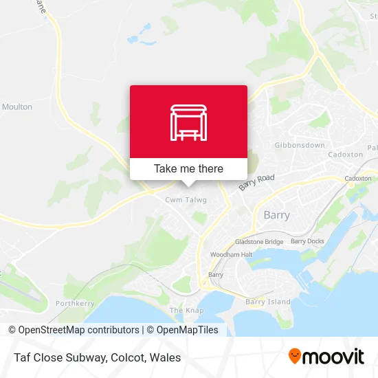 Taf Close Subway, Colcot map