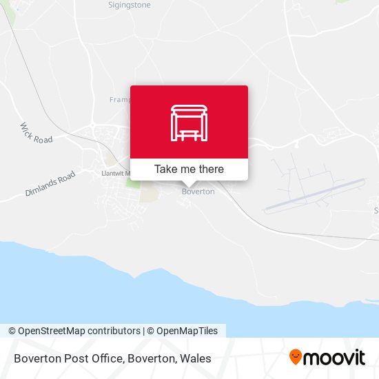 Boverton Post Office, Boverton map
