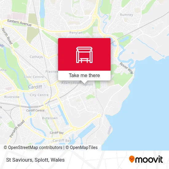 St Saviours, Splott map