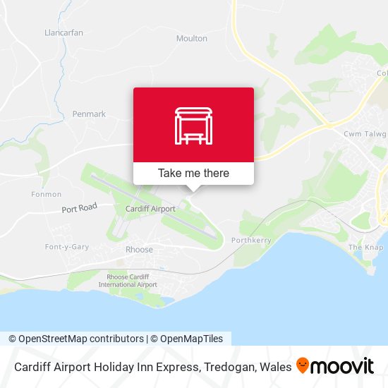 Cardiff Airport Holiday Inn Express, Tredogan map