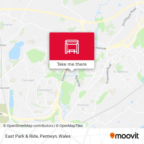 East Park & Ride, Pentwyn map