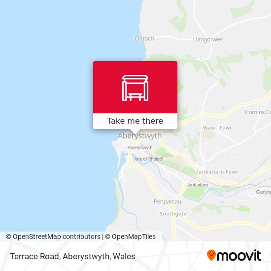 Terrace Road, Aberystwyth map