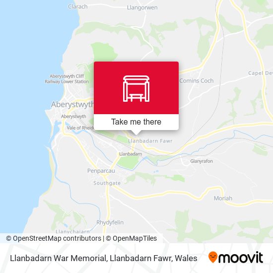 Llanbadarn War Memorial, Llanbadarn Fawr map