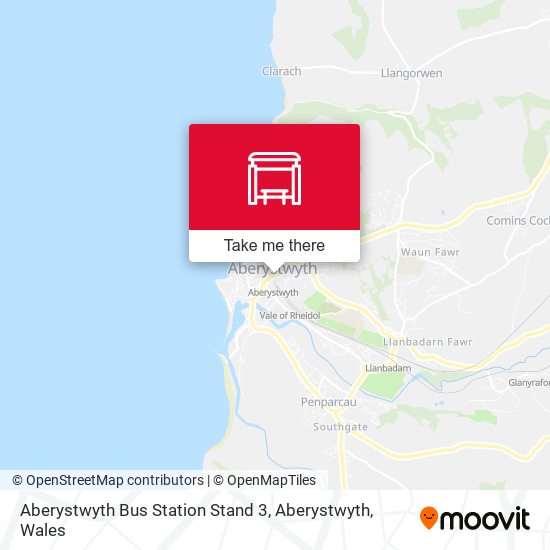 Aberystwyth Bus Station Stand 3, Aberystwyth map