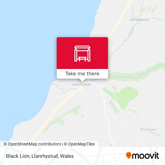 Black Lion, Llanrhystud map