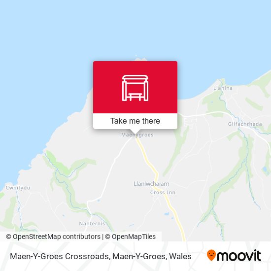 Maen-Y-Groes Crossroads, Maen-Y-Groes map