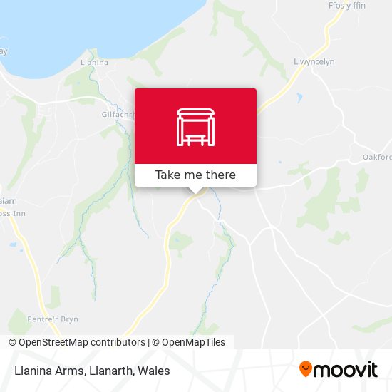 Llanina Arms, Llanarth map