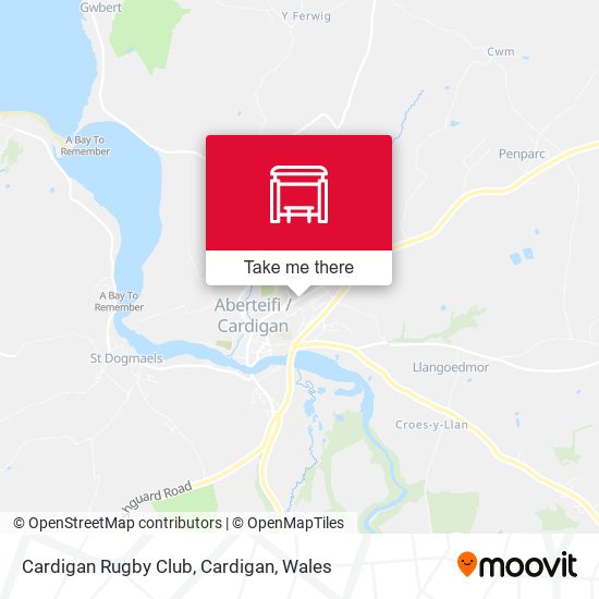 Cardigan Rugby Club, Cardigan map
